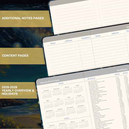 2026-2028 Pocket Planner/Calendar - 3 Year Monthly Planner 2026-2028, Jan. 2026 - Dec. 2028(36 Months), 6.3" x 3.8", Monthly Pocket Calendar with 60 Note Pages, Pen Hold, Perfect Organizer for Purse