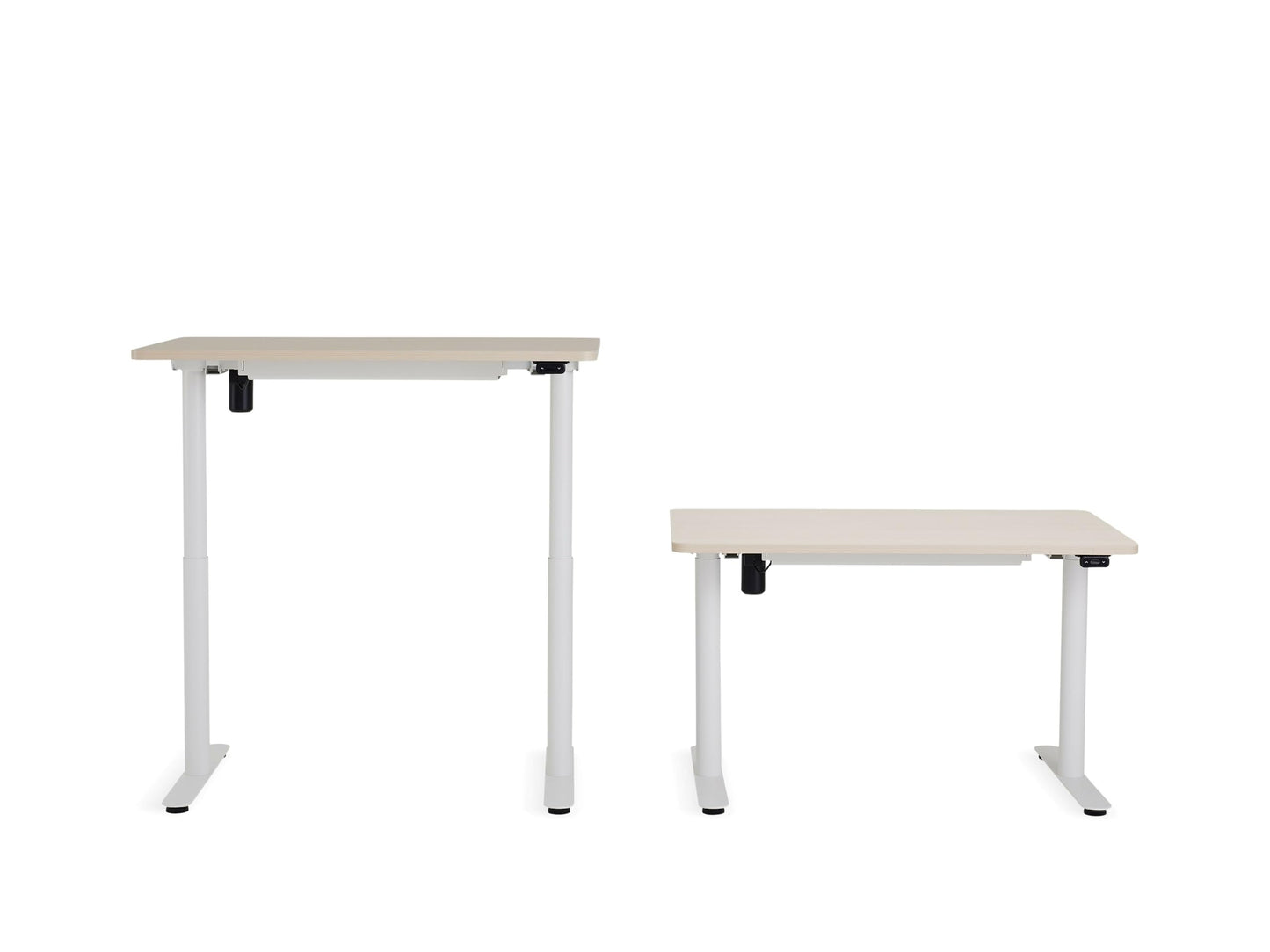 Steelcase AMQ Height-Adjustable Desk - Standing Adjustable Desk - Powerful Computer Standing Desk - Easy Assembly Computer Desk - White Base & Light Oak Top