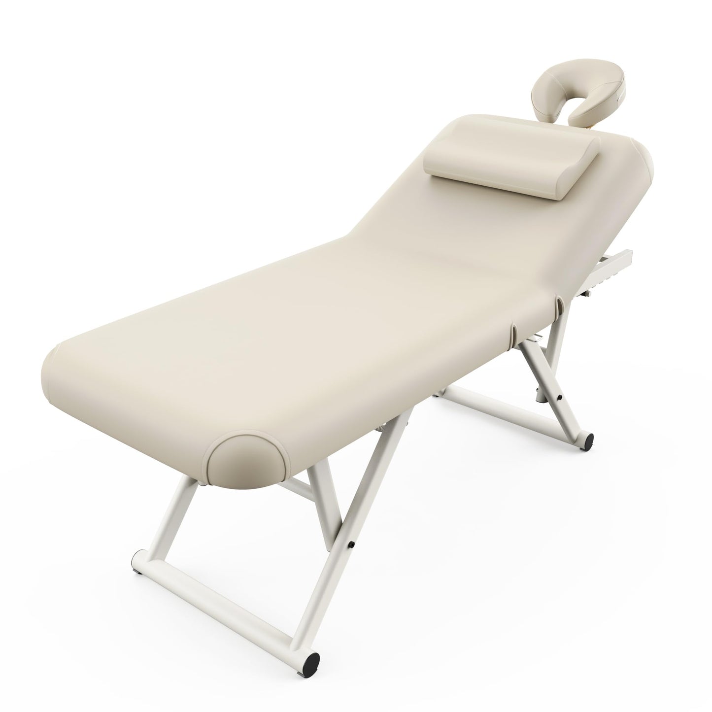 Adjustable Massage Table with Face Pillow & Headrest for Treatment Table Physical Therapy Table Spa Facial Bed - Manual Adjustable Height & Backrest, Remote Control Electric Leg Lifting - Beige Gray