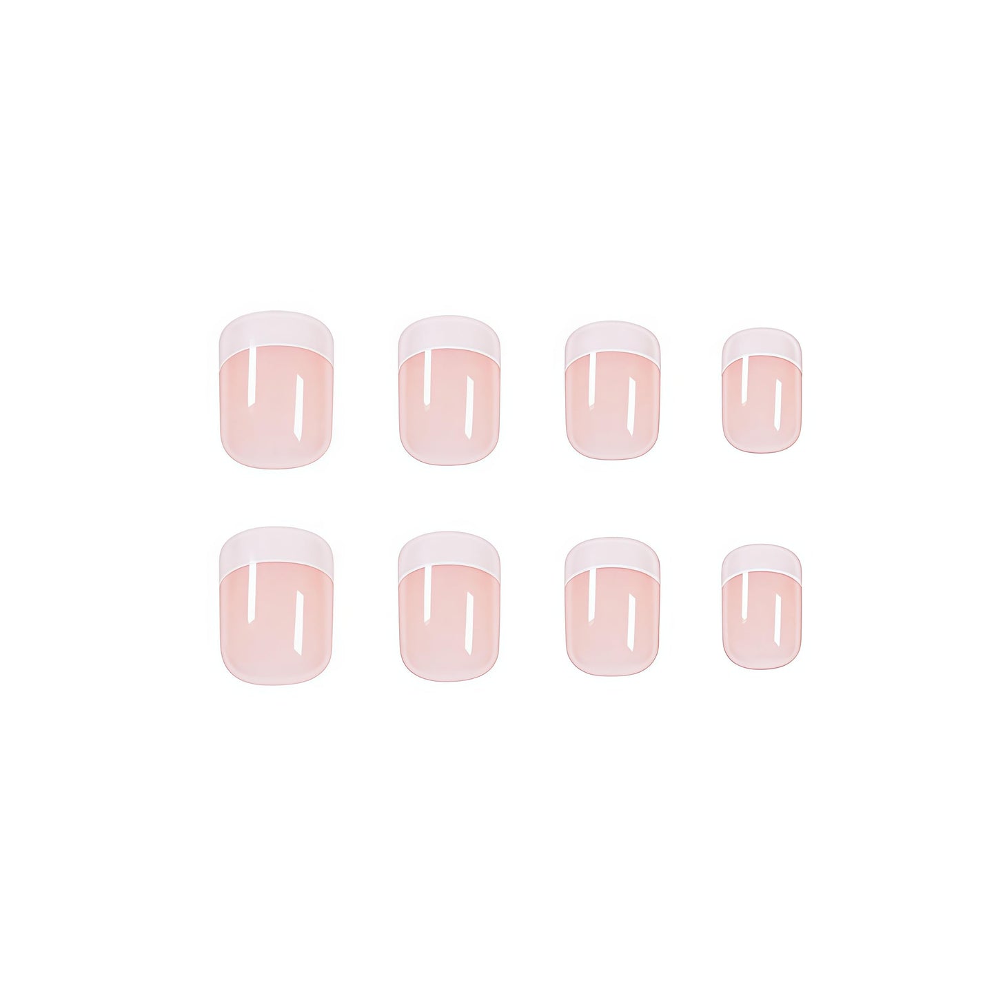 White French Tips Press on Nails Medium Square Spring Summer French Designs Glossy Acrylic Artificial Fake Nails for Women Girls Daily Wear Manicure Decoration 24Pcs