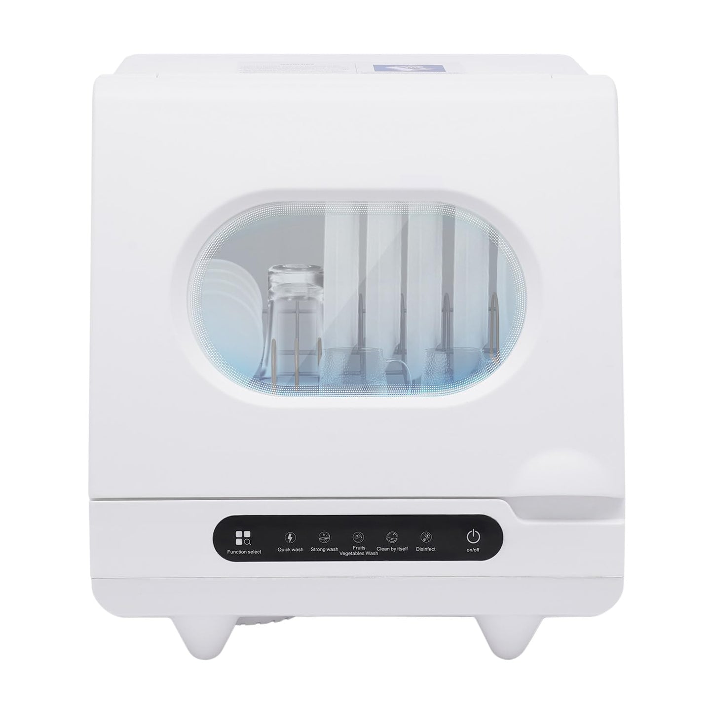 Portable Countertop Dishwasher, 5 Washing 12 Spouts Water Tank Leak-Proof Dry and 360° Rotation Flushing, Uitable for Homes Kitchen Apartments Dormitories Campers Rvs