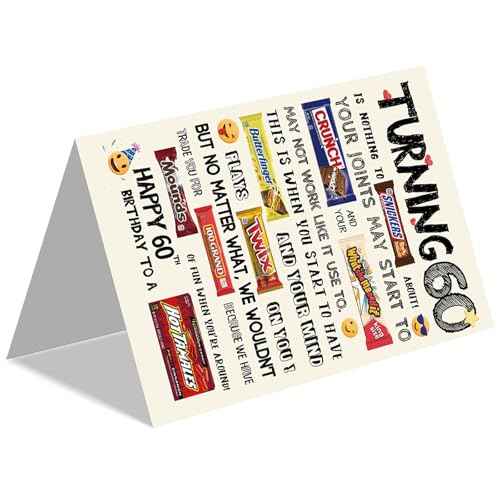 Funny 60th Birthday Card, Happy 60th Birthday Gifts for Women Men, Cool 60 Year Old Birthday Card Gifts for Him Her, Unique 60th Birthday Decorations Ideas for Parents
