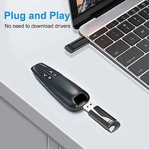 (2 Units) Wireless Presenter Remote, Clicker for Laptop PowerPoint Presentations Pointer, RF Computer Clicker for Presentations Remote, Slideshow/Smartboard/College/Classroom/PPT Clicker