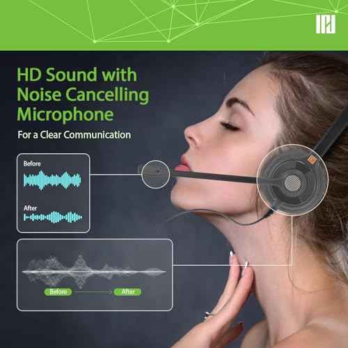 IPD Phone Headset for Office and Call Center Wired QD to RJ9 IPH-210 monaural-Compatible with with-Comapatible with Cisco landline Phones-7800/7900/8800/6945 Series