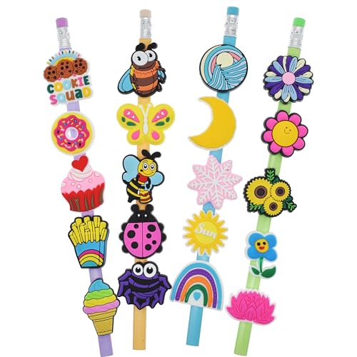 Wholesale 500Pcs Random Pencil Topper Decoration,Mixed Tons of Different Themes,Lot Cute Pencil Charms Bulk for School Reward/Small Business