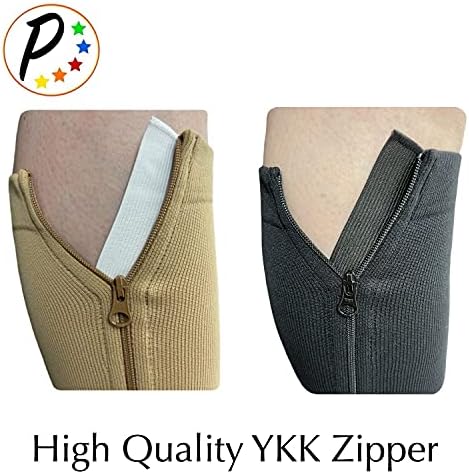 Original Open Toe 20-30 mmHg Firm Compression Circulation Zipper Socks (Beige, 5X-Large)