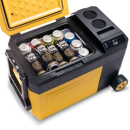 Newair 25 Qt. Portable Electric Cooler, 12v Car Mini Fridge, Hard Lunch Box for Jobsite, Workshop, Camping | Battery Powered Outdoor Cooler by 18/20V Dewalt, Bosch, Makita, Milwaukee Tool Batteries