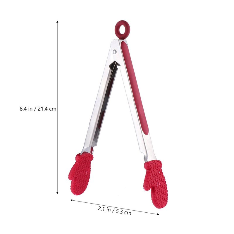 Hemoton Christmas Silicone Tongs,Kitchen Tongs for Cooking Non Stick Cooking Kitchen with Silicone Tips Stainless Steel Food Serving for Grill, Baking,Salad,BBQ,for Xmas Party
