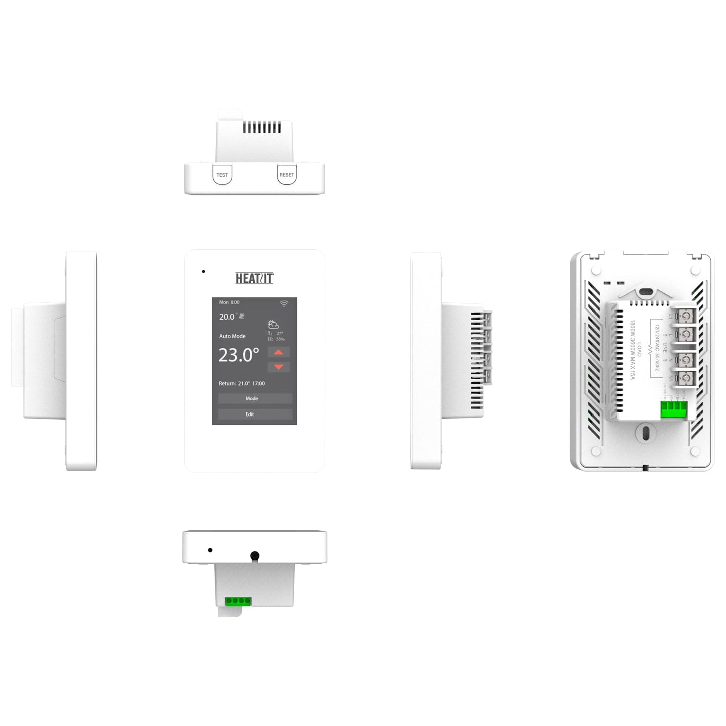 HEATIT ET-7AW Touchscreen Programmable Thermostat with Voice Control with WiFi