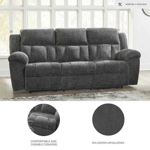 Signature Design by Ashley Frohn Contemporary Manual Reclining Sofa, Gray