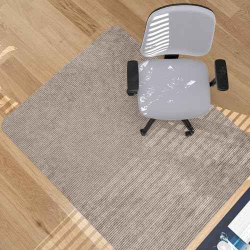 Placoot Desk Chair Mat for Hardwood Floor Corduroy Surface 1/6" Thick 55"x35" Office Chair Mat for Rolling Chairs-100% Large Anti-Slip Backing Under Desk Low-Pile Office Rug Floor Mat