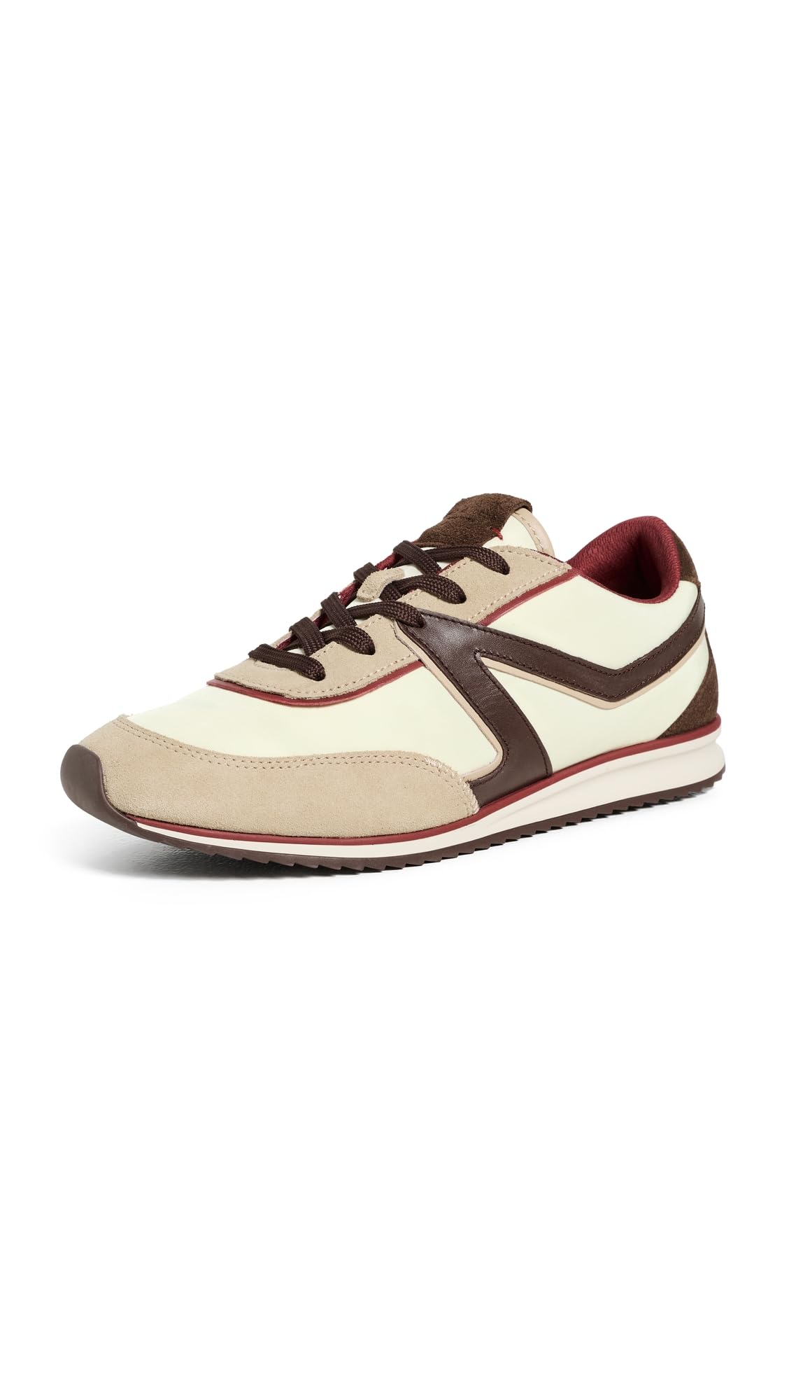 rag & bone, Women's, Retro Trainer Sneakers, Cream/Dark Brown, 5, Medium