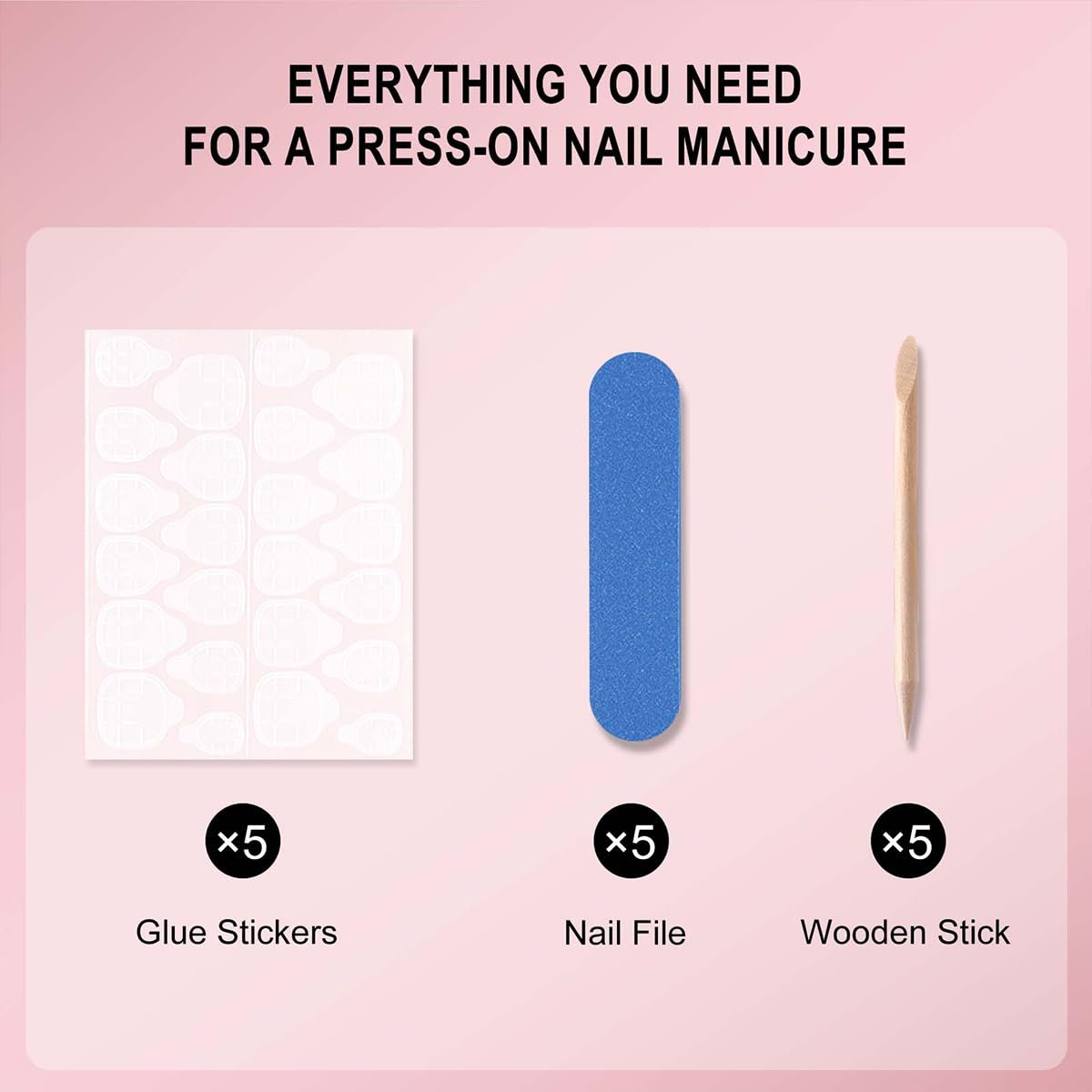 120 Pcs French Tip Press on Nails Long Square Fake Nails Black French Nail Press ons Full Cover Nude False Nails Artificial Acrylic Glue on Nails for Women Girls Finger Nail Manicure Kit