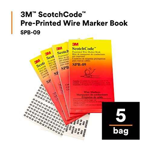 3M Pre-Printed Wire Marker Book SPB-09, black print on a white background highlights the characters, 1 Book