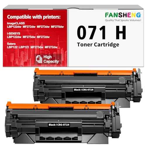 High-Capacity 071H Toner Cartridge (2500 Pages) - Replacement for Canon 071/071H - Compatible with imageCLASS LBP121/LBP122/LBP122dw & MF270/MF272/MF273/MF275 Series Printers (2 Pack)
