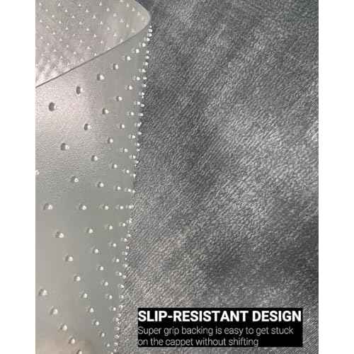 36¡± x 48¡± Office Chair Mat for Carpeted Floors ? Large, Slip-Resistant, Heavy-Duty Desk Protector with Extended Lip ? Easy Glide Rolling Desk Chair Mat for Work, Gaming, Home