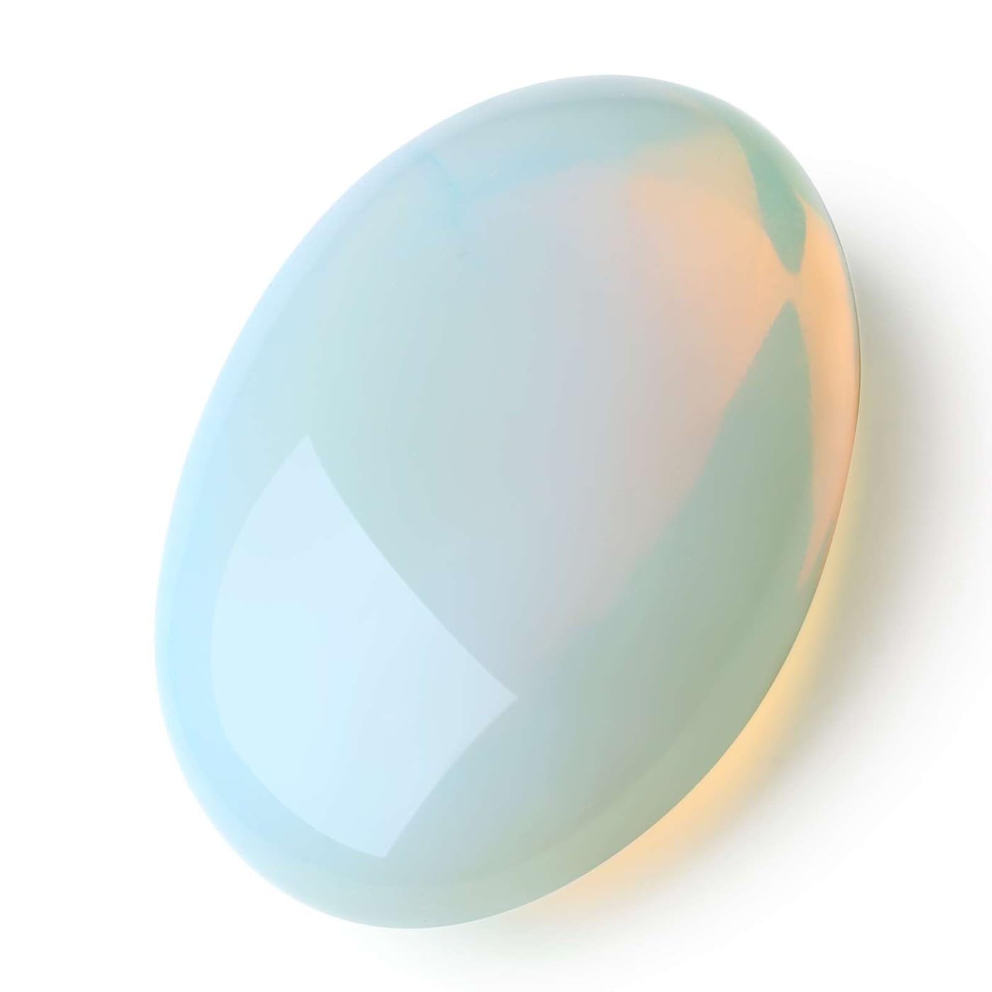 LAIDANLA Opal 2.4" Large Palm Stone Healing Crystals Natural Gemstones Calming Effects Energy Balancing Reiki Polished Worry Stone Cleansing Protection Anxiety Stress Relief Therapy 1PC