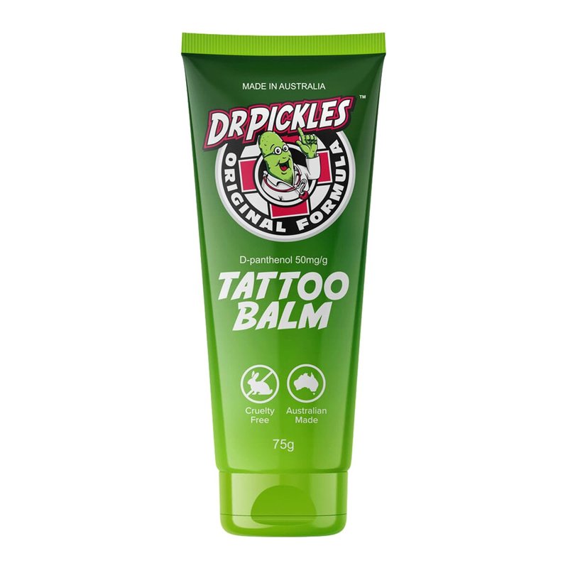 Dr Pickles Tattoo Balm 2.65 oz / 75g – Original Formula Tattoo Aftercare Ointment – Heals, Protects & Revives Ink – Pawpaw Balm with D-Panthenol – Natural Moisturizer for New & Existing Tattoos