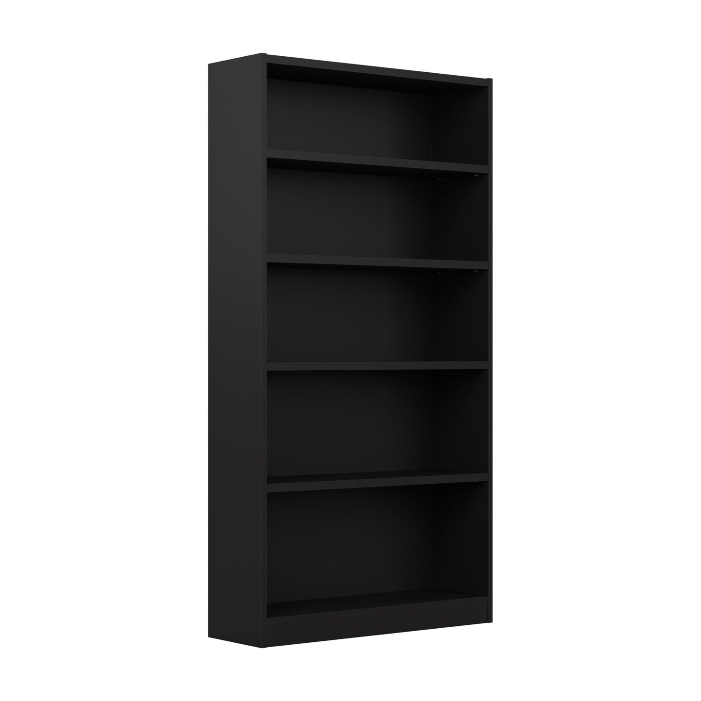 Bush Home Universal Tall 5 Shelf Bookcase in Black, Vertical Storage and Display Bookshelf for Home Office or Living Room Organization