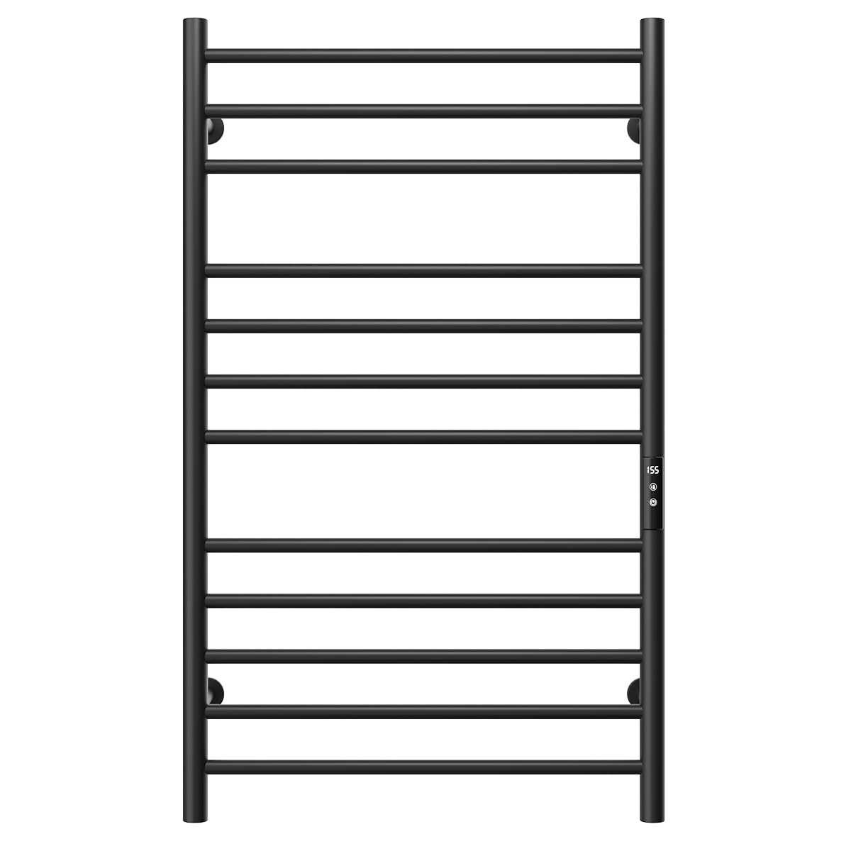 MENATT 12 Bars Heated Towel Warmer Racks Wall Mounted, Electric Heated Towel Rack for Bathroom,Towel Warmer Rack with Built-in Timer,Adjustable Temperature,Matte Black