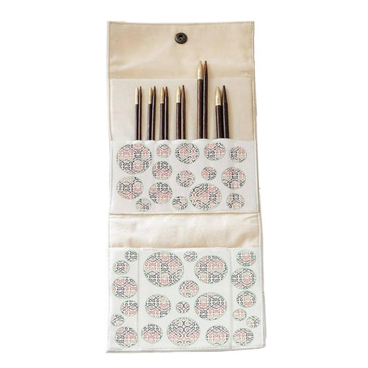 Pony Belle Laurel 360 Swirl Interchangeable Circular Knitting Needle Tips, 3.25–6.00 mm, Brown, 1 Set