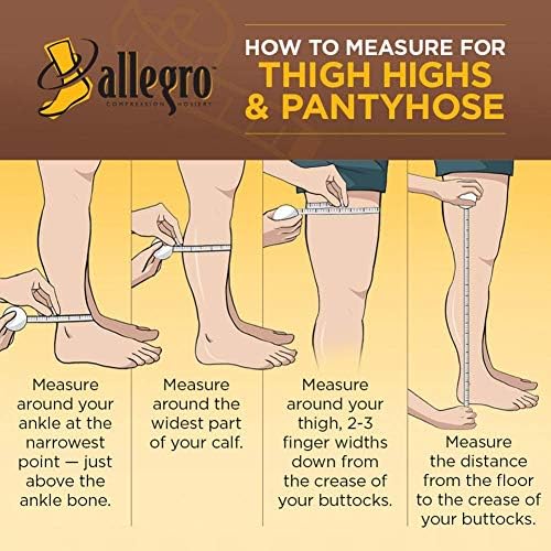 Allegro 30-40 mmHg Surgical 303 Support Compression Pantyhose - Comfortable Women's Compression Hose with Closed Toe