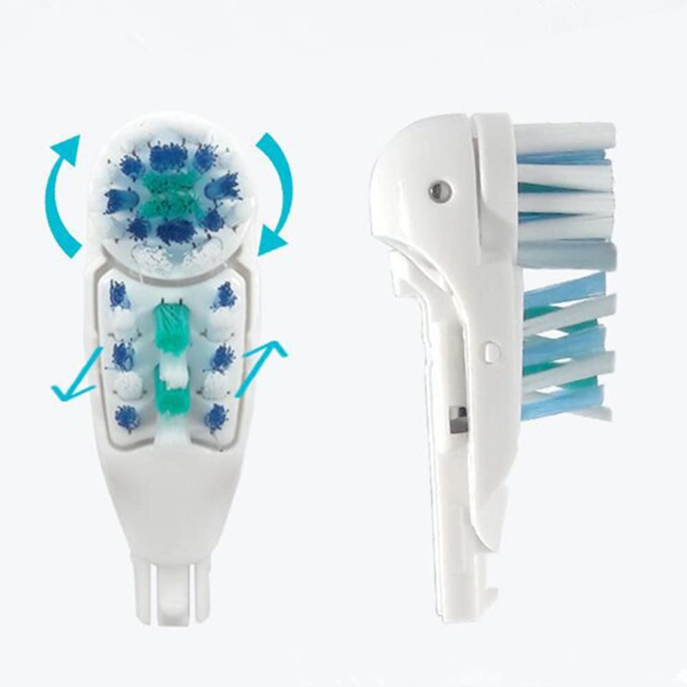 20Pcs Spinbrush Oral Toothbrush Replacements Heads Dual Cross Action Clean Attachments Sensitive Brush Refill Rotating Sets 3D White Fit for Oral B 4732 3733 4734
