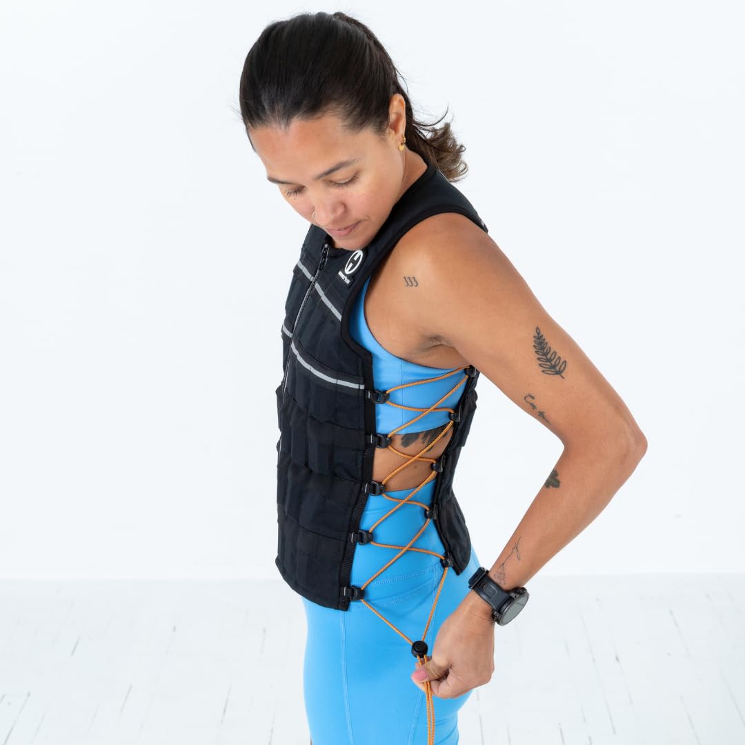 Hyperwear Hyper Vest ELITE Fully Adjustable Weight Vest - Stretch CORDURA® Fabric YKK Zipper Thin Steel Weights - Weighted Vests for Running, Strength, Endurance, Walking (20 lbs MEDIUM)