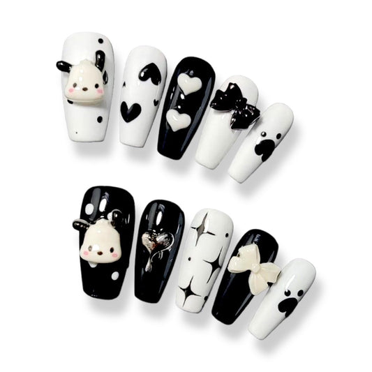 Kawaii Kuromi Pochacco Anime 3D Nail Decal Nana Press on Nails