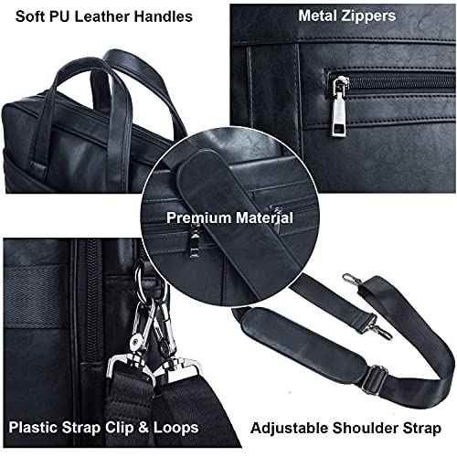 seyfocnia Men's Leather Messenger Bag, Laptop Briefcase Business Satchel Computer