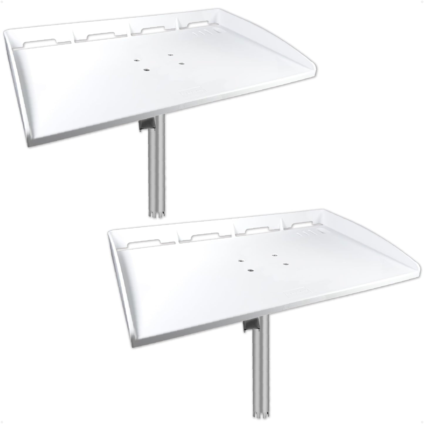 Five Oceans Boat Cutting Board, Fillet Table for Boat, Bait Table Premium Line, 2-Pack, Rod Holder Mount, with Knife Slot, Plier Storage, Slotted Table Back, for Pontoon, Fishing Boats - FO3936-M2
