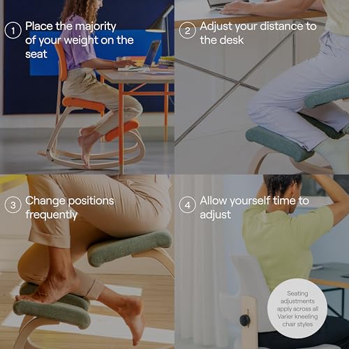 Varier Variable Natural/Yellow Ergonomic Office Kneeling Chair – Active Sitting, Rocking Seat for Home, Study & Posture Support – 10 Year Quality Guarantee