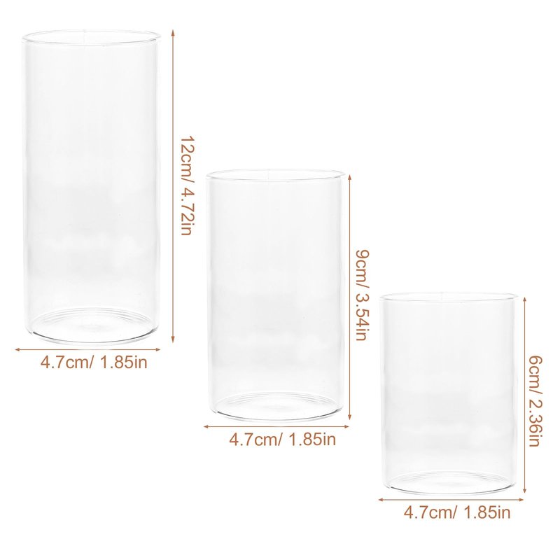 TOVINANNA Clear Glass Candle Chimney Holder 4.72" – High-Clarity Hurricane Shield for Pillar Candles, Windproof Flame Protection for Wedding & Home Party Decor, Romantic Gift for Couples