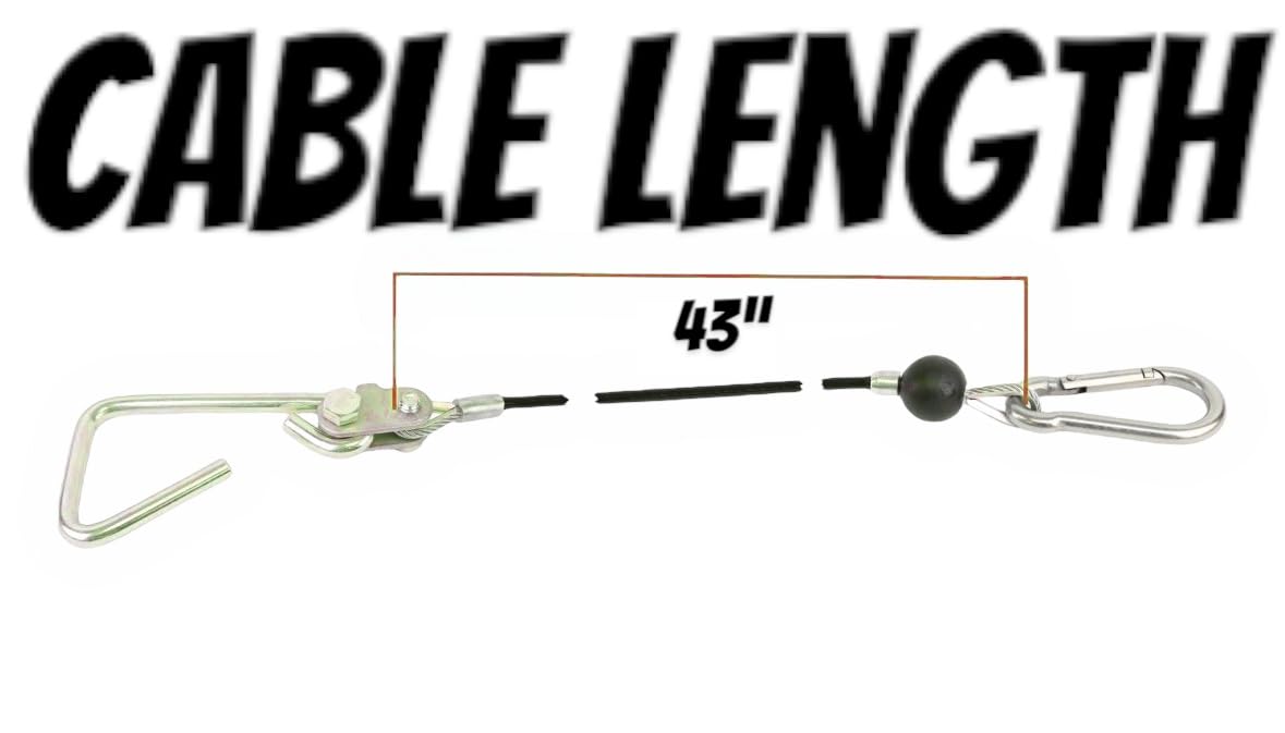 TreadLife Fitness 43" Cables w/Hook Assembly (2 x Cables) - Replacement for Most Bowflex Gyms - (Pair)"