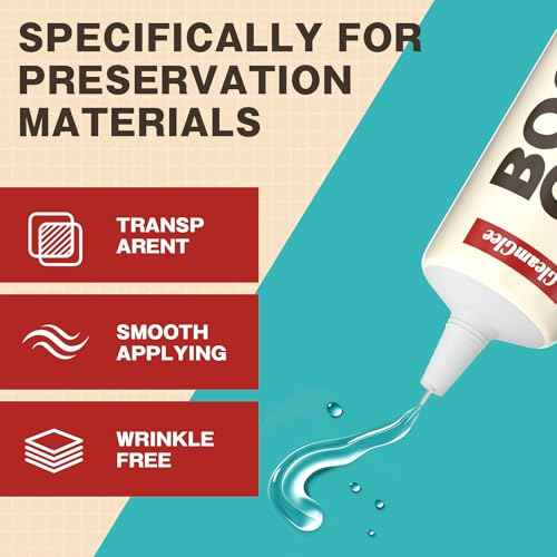 Book Glue, Dries Clear & Flexible Book Binding Glue Adhesive, Used for Bookbinding and Book Repair, Book Nook, Framing, Collages, Paper Art and Crafts - 60ml