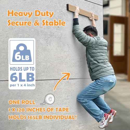 PPB Double Sided Adhesive Tape Heavy Duty, Removable Mounting Tape, Nano Tape, Clear Two Sided Wall Adhesive Strips for Home, Office, Car, Outdoor Use, 10FT