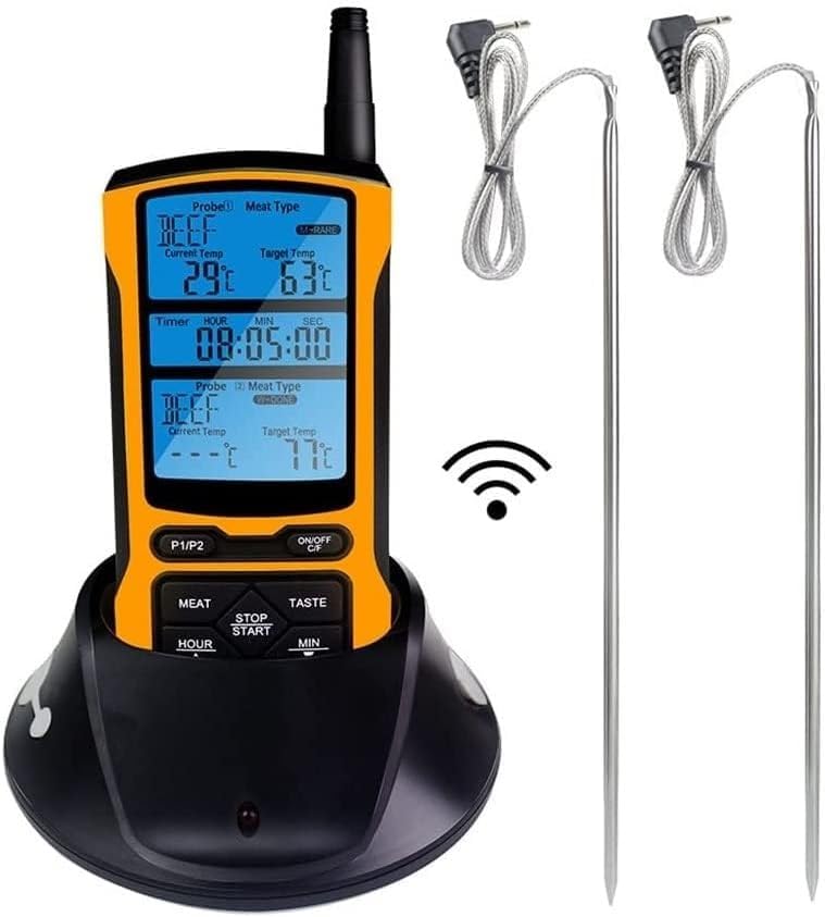 Meat Thermometer, Kitchen Thermometer, Digital Grill Oven Thermometer, Meat, Food, Cooking Grill Probe, Timer, Temperature Alarm