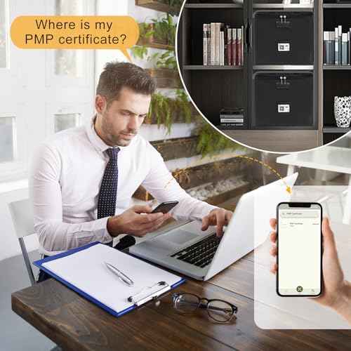Medium Next of Kin Box Organizer with Smart Labels, Fireproof Foldable File Organizer with Combination Lock, 10 Hanging Files and 20 Category Labels for Label Documents,(M:13 * 13 * 13in)