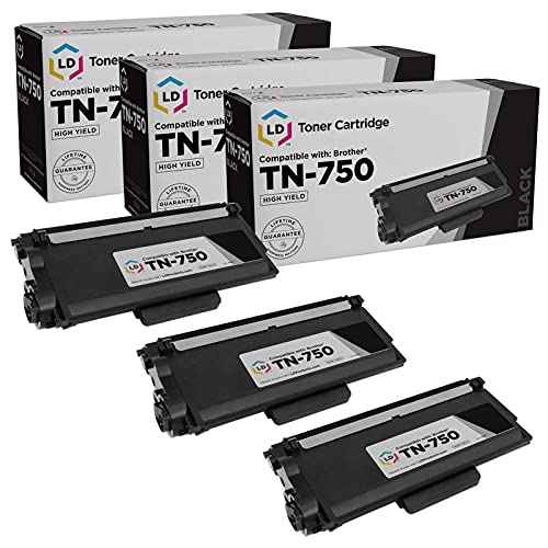 LD Compatible Toner Cartridge Replacement for Brother TN750 High Yield (Black, 3-Pack) Compatible with Brother DCP-8110DN DCP-8150DN DCP-8155DN HL-6180DWT MFC-8510DN MFC-8710DW MFC-8910DW MFC-8950DW