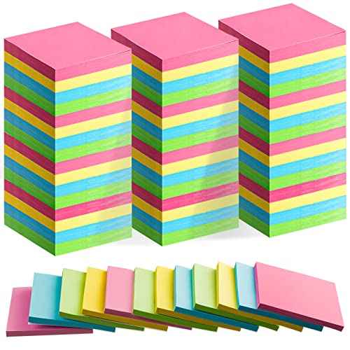 Fainne 120 Pack Sticky Notes Bulk Self Stick Note Pads Multicolor Paper Memo for Office School Supplies Student Teacher Classroom Back to School Essentials (3 x 3 Inch,Simple Color)