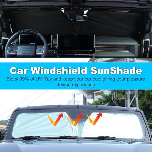 for Hummer EV Accessories Set of 4 Roof Sunshades Won't Sag and 1 Front Windshield Sunshade Compatible with 2024 2025+ Hummer EV SUV Pickup Sun Shade Heat Insulation Film UV Blocking(Foldable)