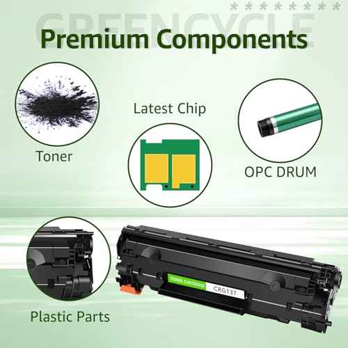 greencycle Compatible Toner Cartridge Replacement for Canon 137 CRG137 9435B001AA use in ImageClass LBP151dw MF244dw MF242dw MF236n MF247dw MF217W MF216N D570 Series Printer ( 3-Pack, Black )