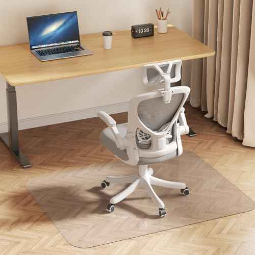Delamu Office Chair Mat for Hardwood Floor, 30"Â¡Â¿48" Office Computer Desk Chair Mat, Clear PVC Heavy Duty Floor Protector Mats for Rolling Chairs