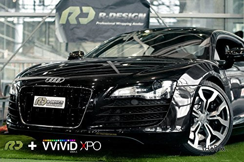 VViViD Full Car Wrap Bundle Gloss Black (50ft x 5ft) and Hex Holographic Chrome (3ft x 5ft) - M0