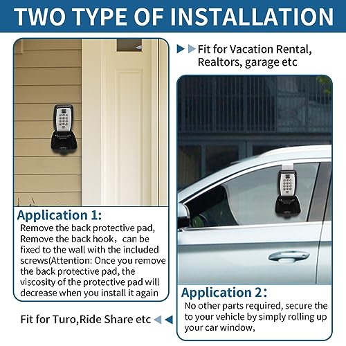 2025 Upgrade SL-591 Car Window Lock Box, car Key Lock Box, Car Lock Box, Car Window Punch Button Lock Box, Vehicle Window Lock Box, Lock Boxes for car fit for Ride Share, Turo, GetAround