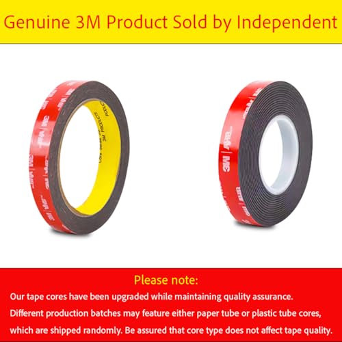 3M Double Sided Tape Heavy Duty, Waterproof Mounting Foam Tape, 16.5ft Length, 3.54in Width, High Temperature Resistant Adhesive Tape for Car, LED Strip Light, Office Decor, Made of 3M VHB Tape.
