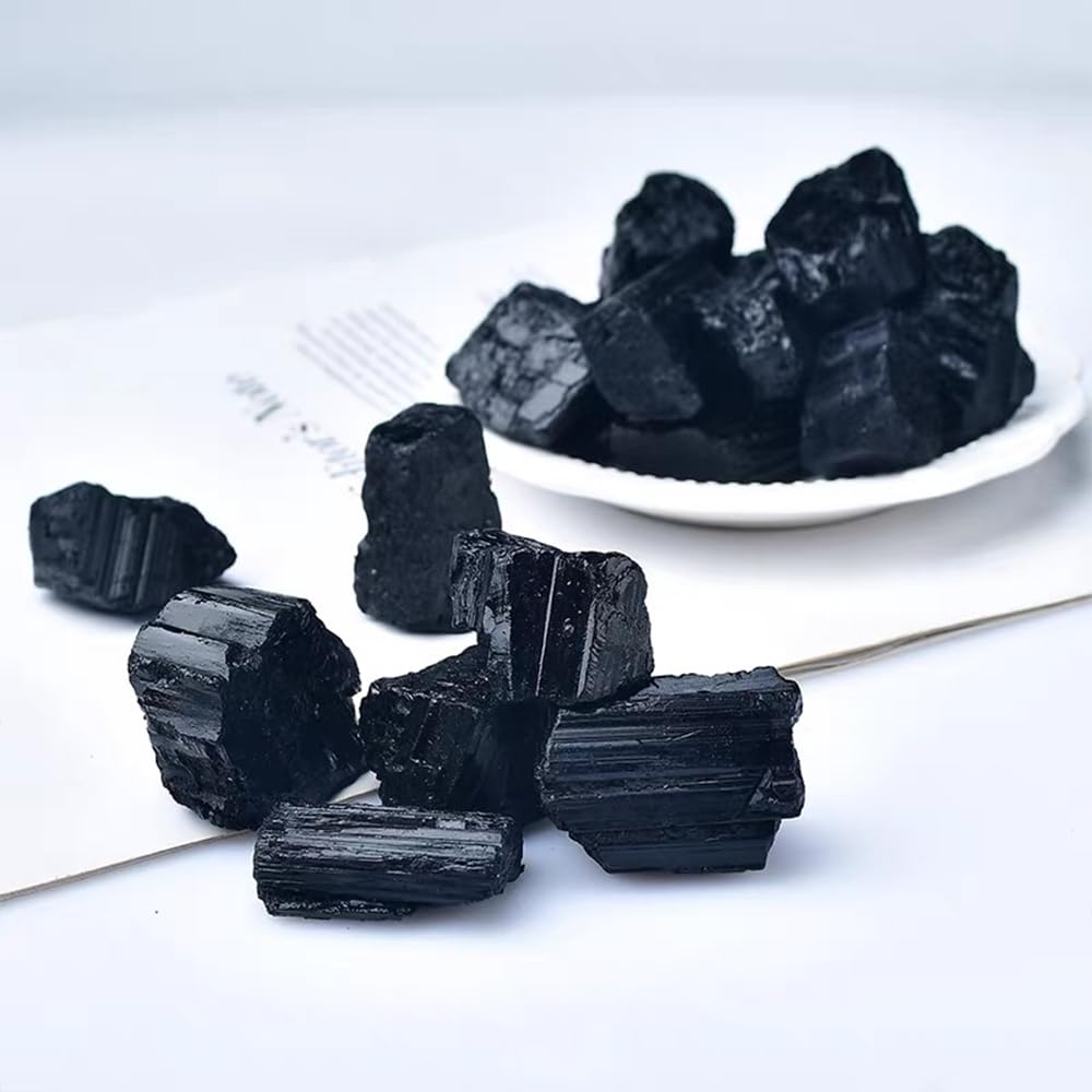 2PCS Natural Raw Stone Healing Crystals Bulk Healing Gemstones for Reiki Tumbling Fountain Rocks Meditation Garden Home Decor (Black Tourmaline)