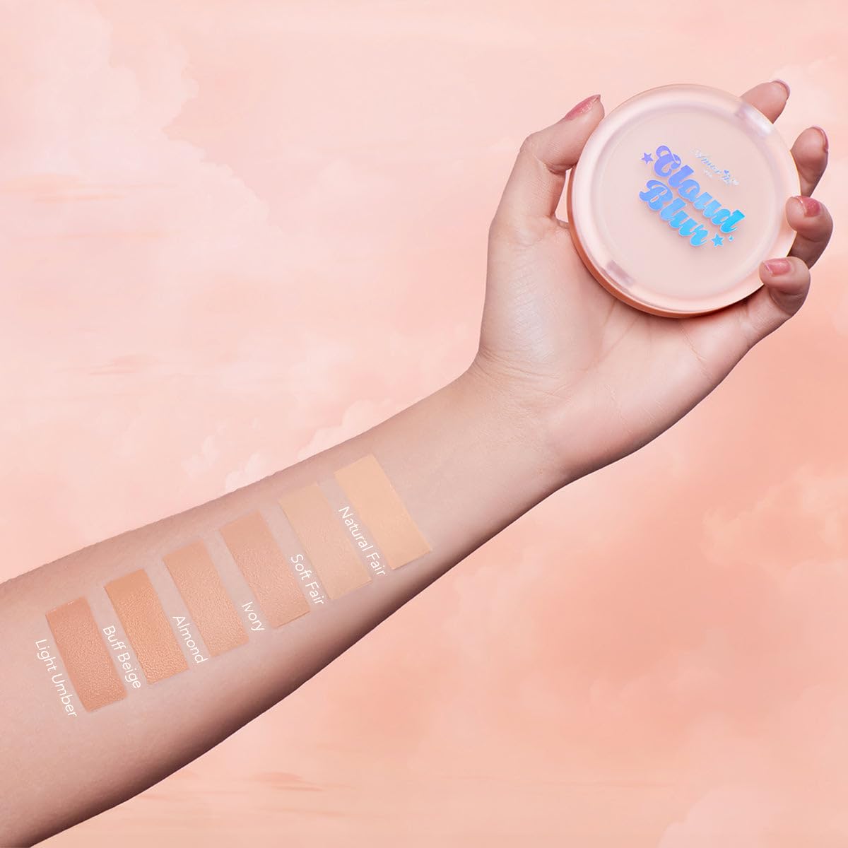 Beauty Bundle Beauty Creations Pink Cloud Pink Loose Setting Powder & Amorus Cloud Blur Matte Balm Foundation, Minimizes Pores, Matte Finish 14HR Shine Control (Ivory)