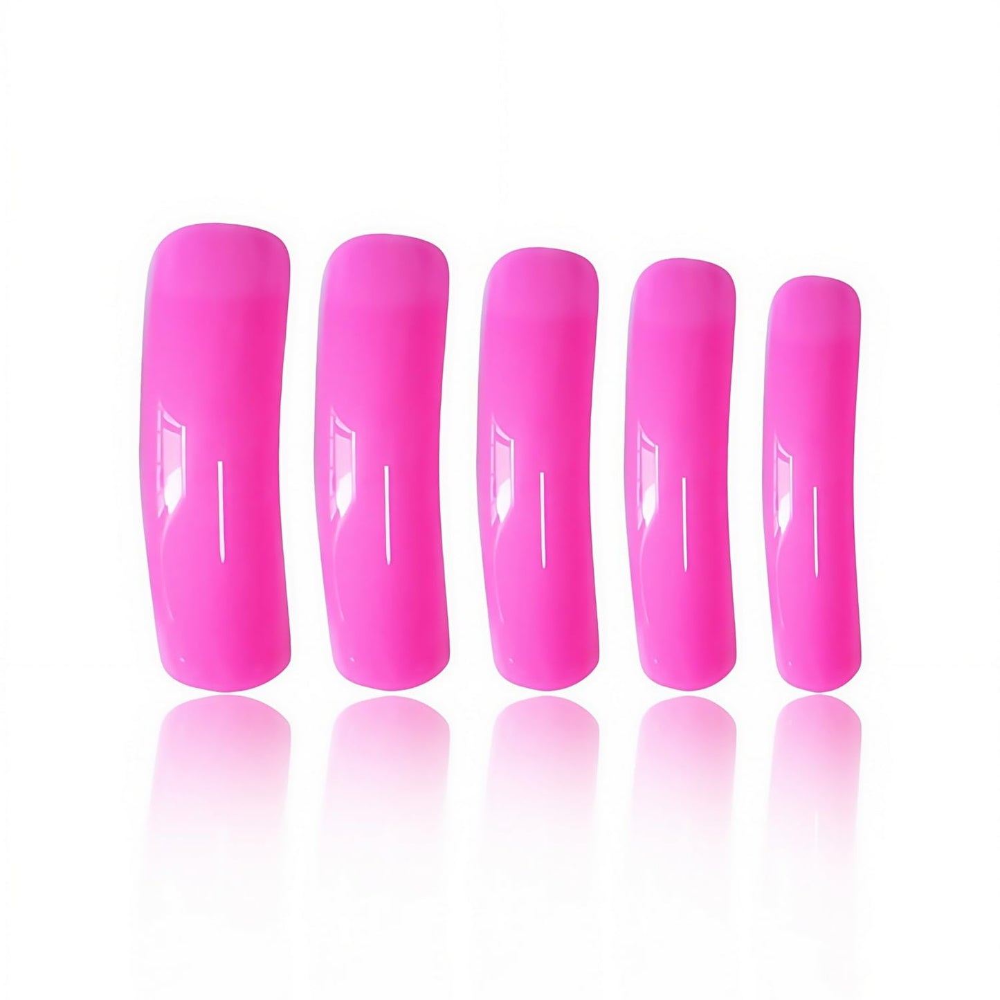 Curved Press on Nails Extra Long Square Fake Nails Glossy Full Cover Pink Curve Fake Nails Gel Acrylic Glue on Nails for Women Girls Art Manicure KIt