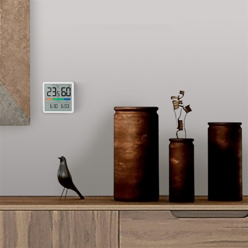 Purpose Digital Temperature and Humidity Meter Clock Household Indoor Kitchen Refrigerator